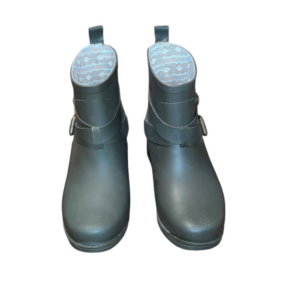 Womenâs Lucky Brand Gray Rindah Rubber Ankle Boots Rainboots Spring Outdoors